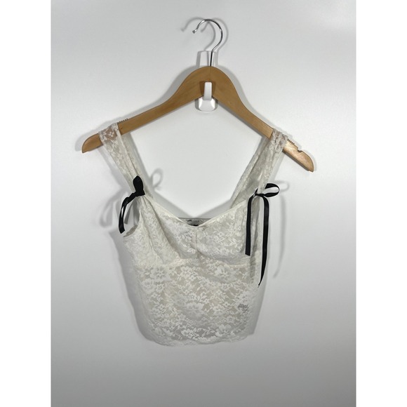 SHEIN Tops - Y2L Womens Babydoll Top XS White Lace Bow Romantic Feminine Dainty